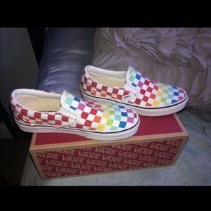 Rainbow Checker Vans